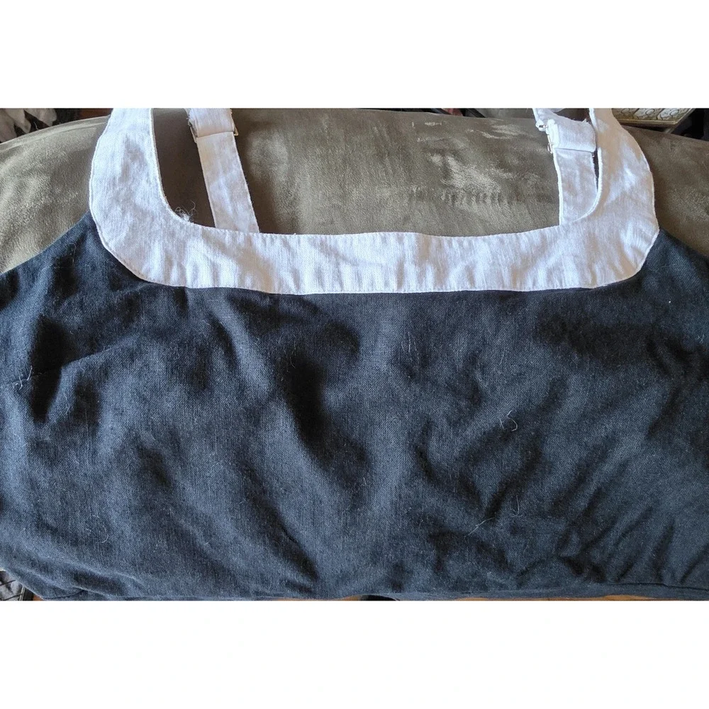 Abercrombie & Fitch Sleeveless Midi Dress XL Black White Square Neck Linen